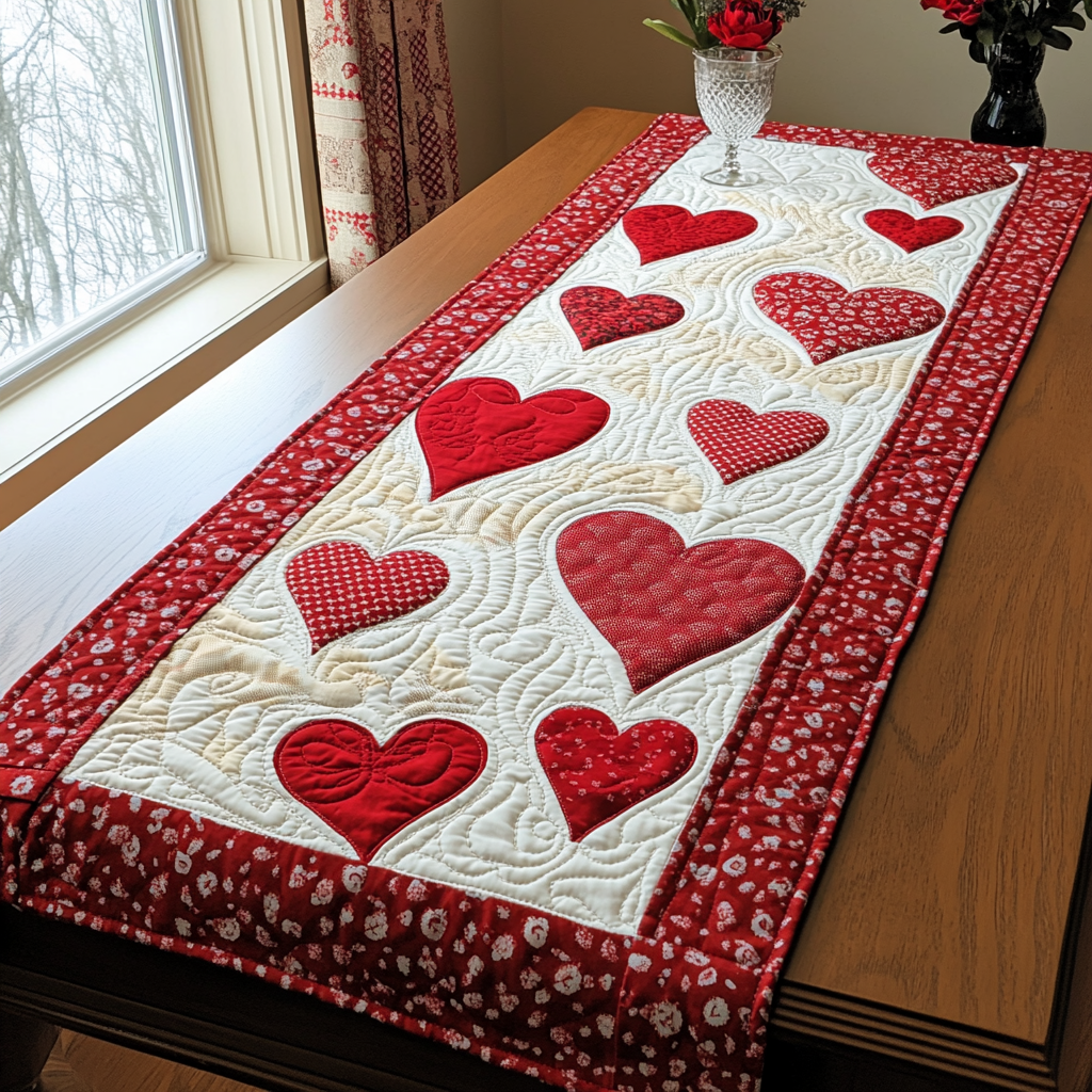 Simple Heart Quilted Table Runner Elegant Holiday Table Runners Christmas Ideas For Girlfriend