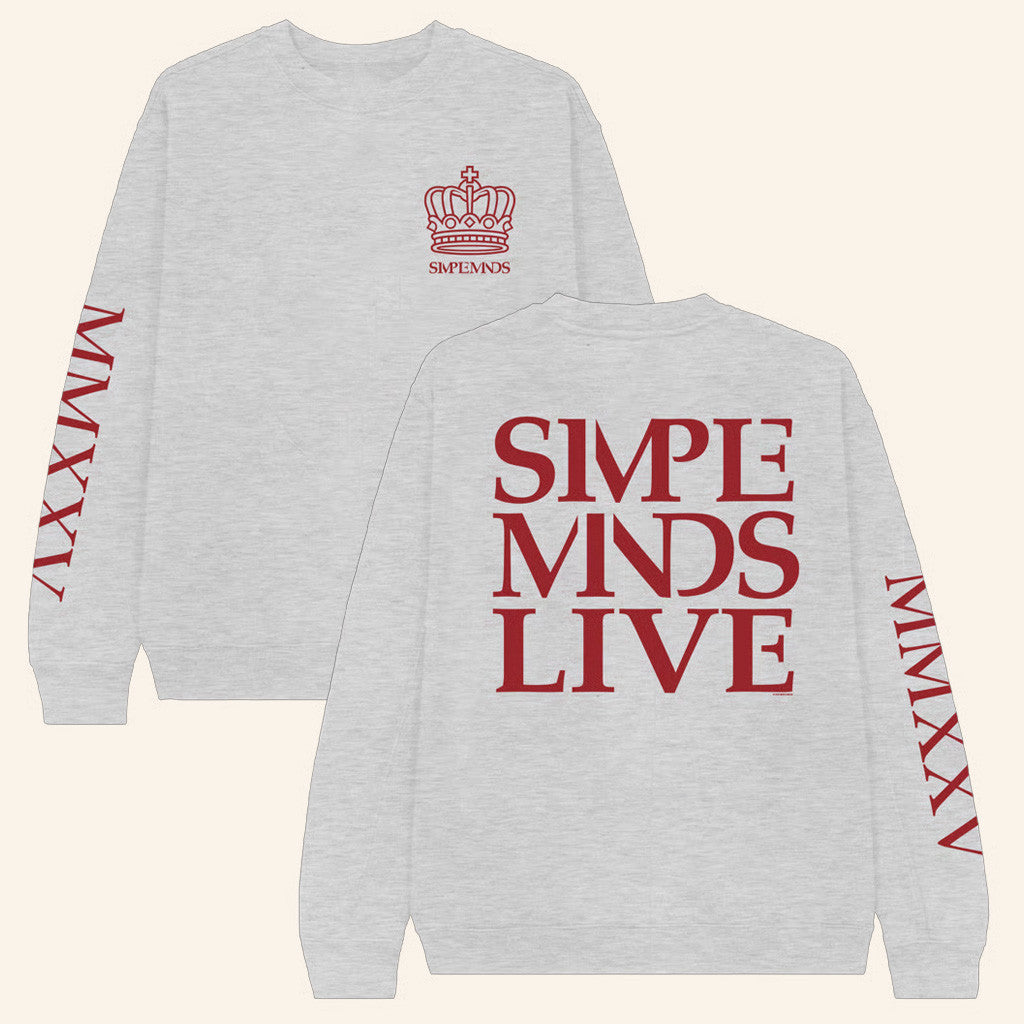 Simple Minds Merch Live 2025 Ash Crewneck Sweatshirt Gifts For Her Simple Minds Merch Live 2025 Ash Crewneck Sweatshirt Gifts For Her