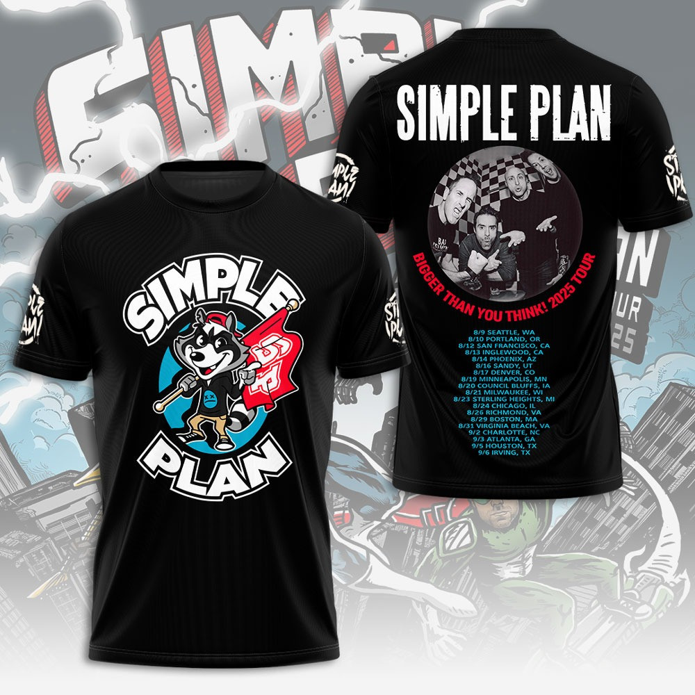 Simple Plan Bigger Than You Think 2025 Tour T-Shirt Gift For Concert Lover