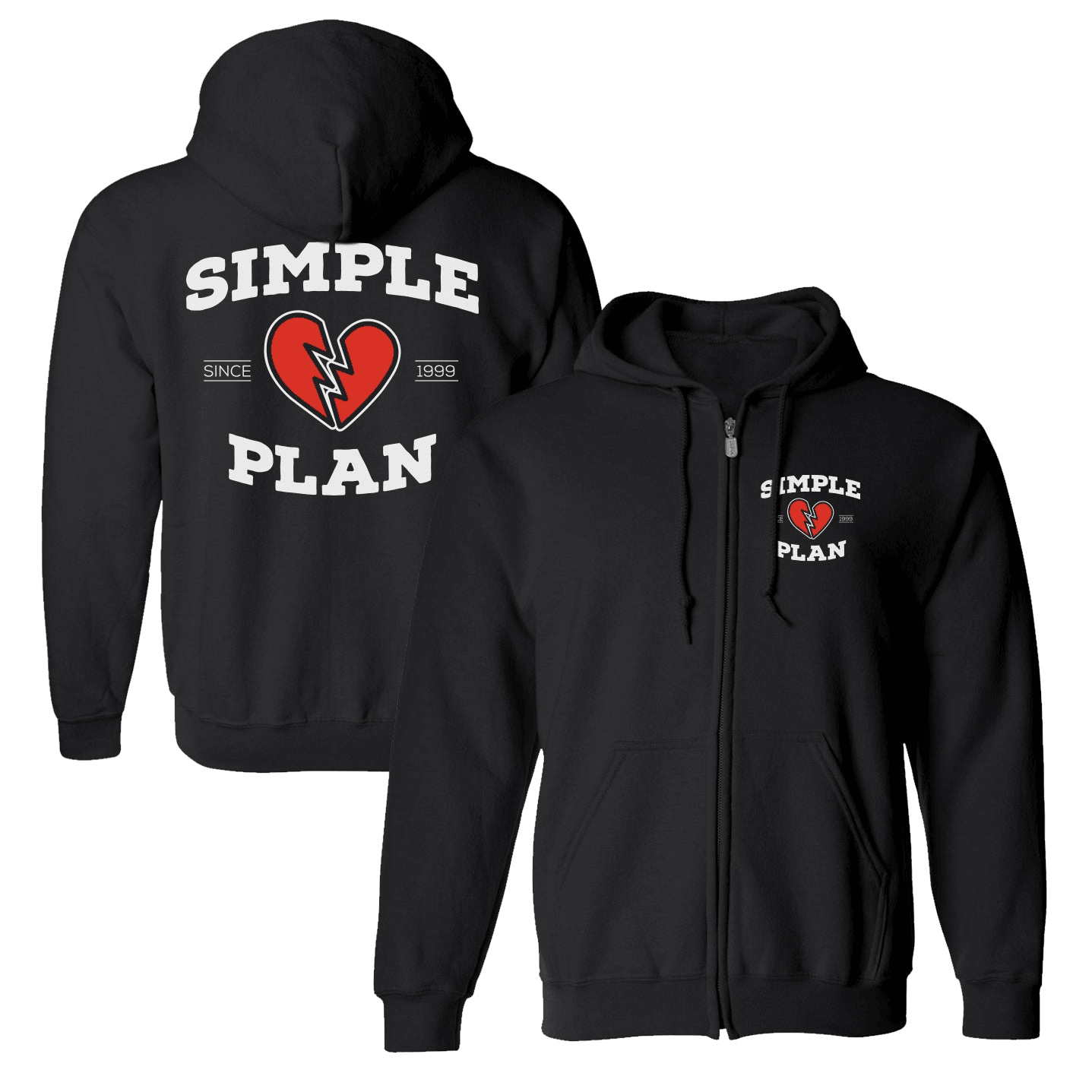 Simple Plan Merch Broken Heart Zip Hoodie Gifts For Husband Simple Plan Merch Broken Heart Zip Hoodie Gifts For Husband