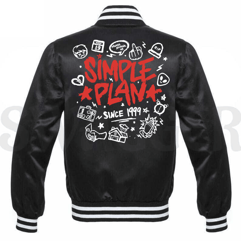 Simple Plan Merch Doodle Satin Jacket Gifts For My Husband Simple Plan Merch Doodle Satin Jacket Gifts For My Husband