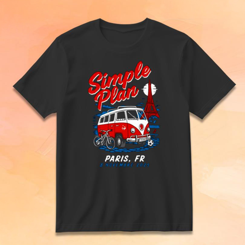 Simple Plan Merch Paris FR November 8 2025 Concert T-Shirt Best Gifts For Rock Music Lovers