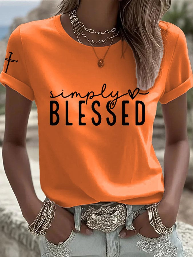 Simply Blessed T-Shirt Blessed And Grateful Apparel Presents For Women