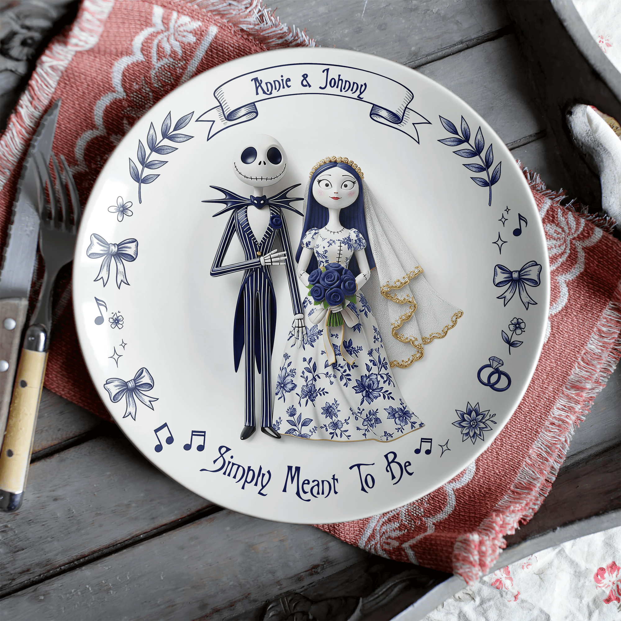 Simply Meant To Be Round Plate - Personalized Christmas Gift For Couple - Inappropriate Christmas Gifts For Best Friend