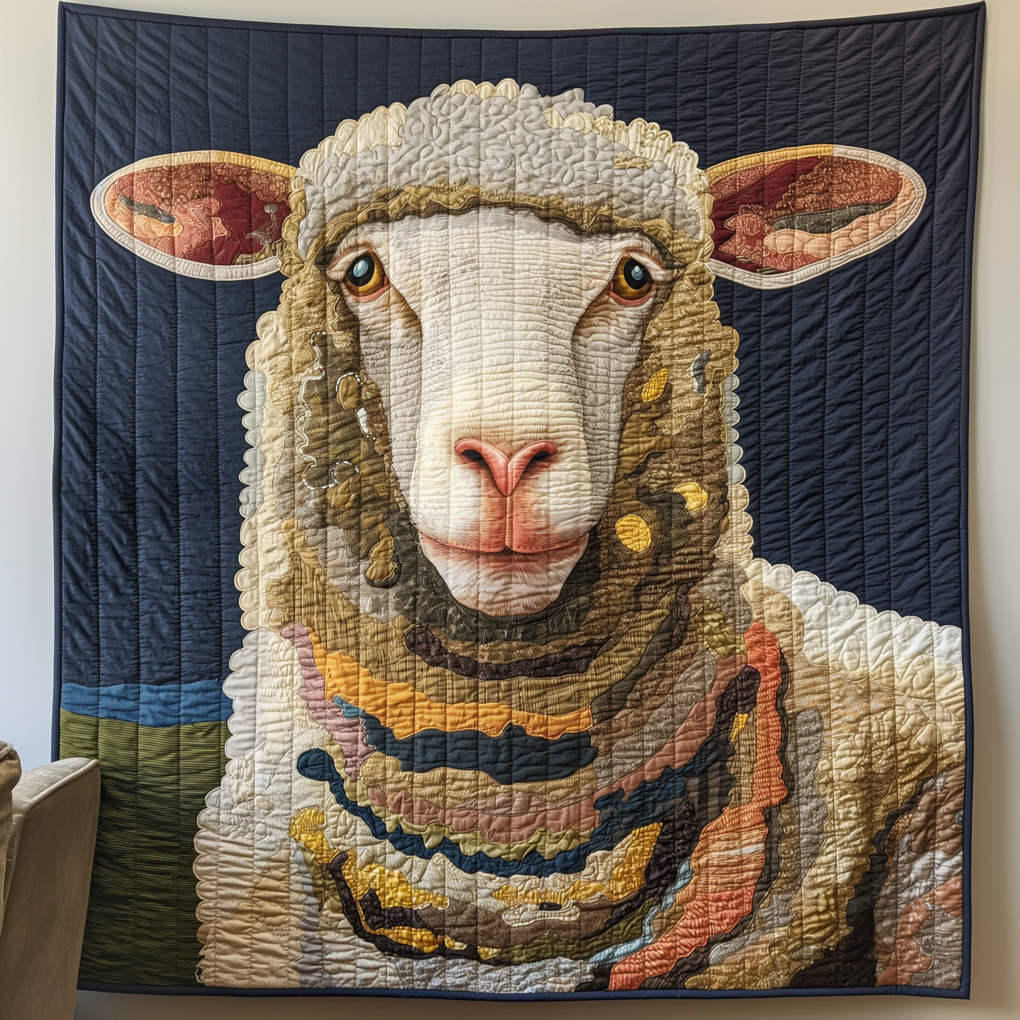 Single Sheep Serenity Quilted Blanket Presents For Sheep Lovers