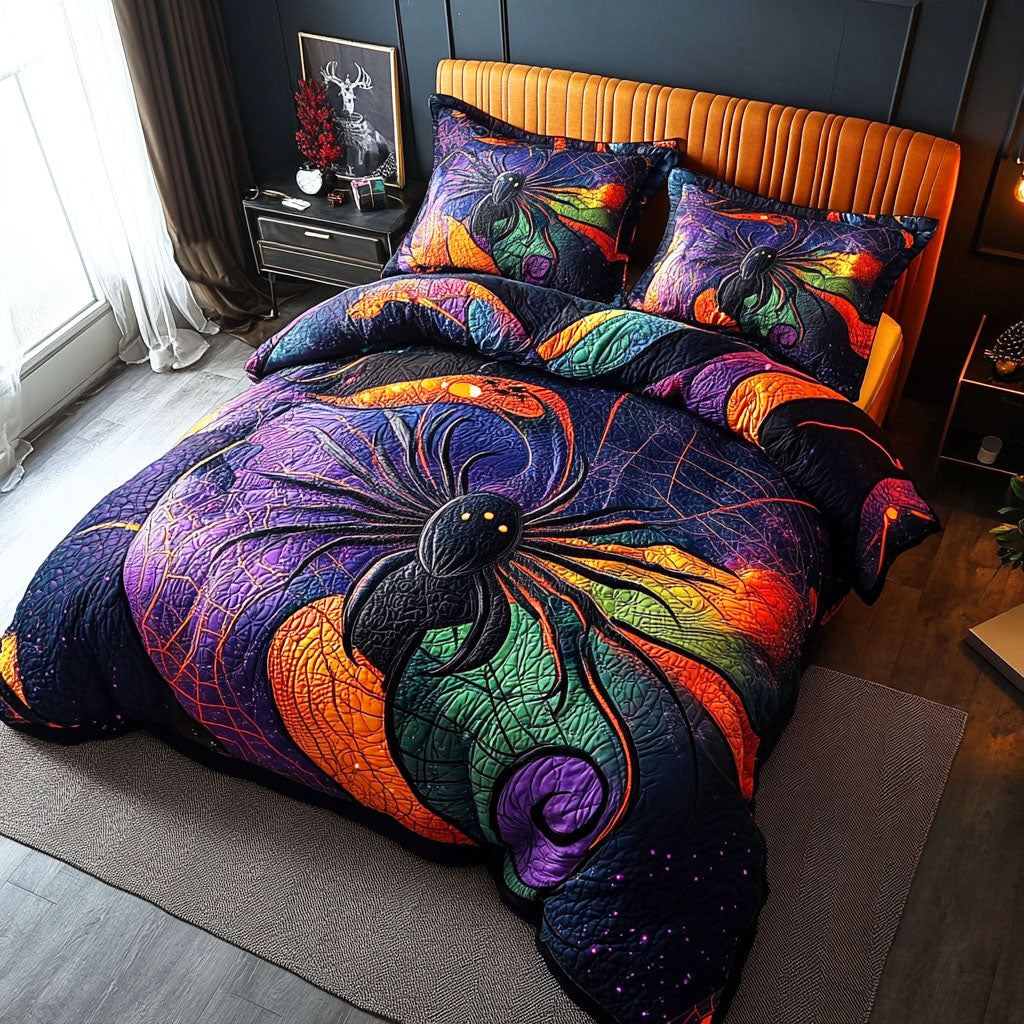 Sinister Path Quilted Bedding Set Halloween Bed Sheets Gifts For Owl Lovers