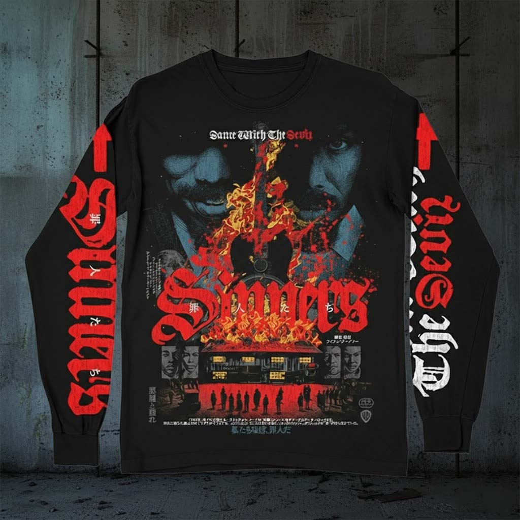 Sinners Dance With The Devil Sunrise Long Sleeve T-Shirt Fan Apparel Gifts For Son