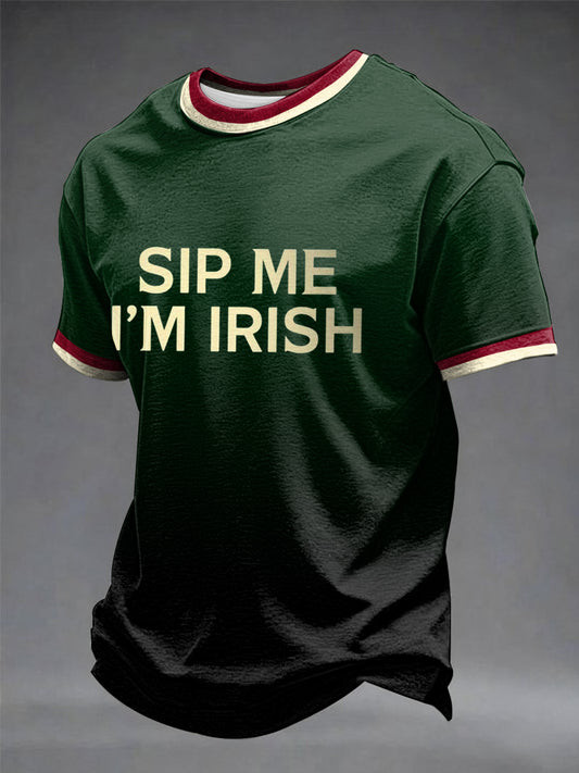 Sip Me I Am Irish Graphic T-Shirt St Patricks Day Funny Irish Beer Drinking Party Outfit Gift