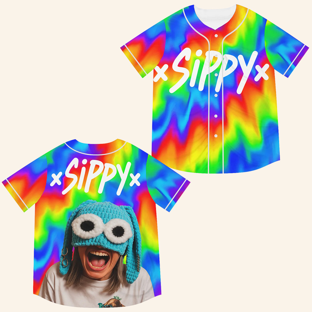 Sippy Colorful Baseball Jersey Sippy Merch Christmas Gift Ideas For DJ Lovers