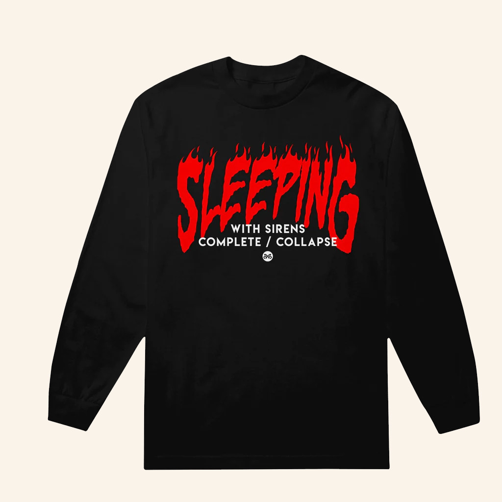 Sirens Merch Flames Black Long Sleeve T-Shirt Sleeping With Sirens Shirt Christmas Gifts For Son Sirens Merch Flames Black Long Sleeve T-Shirt Sleeping With Sirens Shirt Christmas Gifts For Son