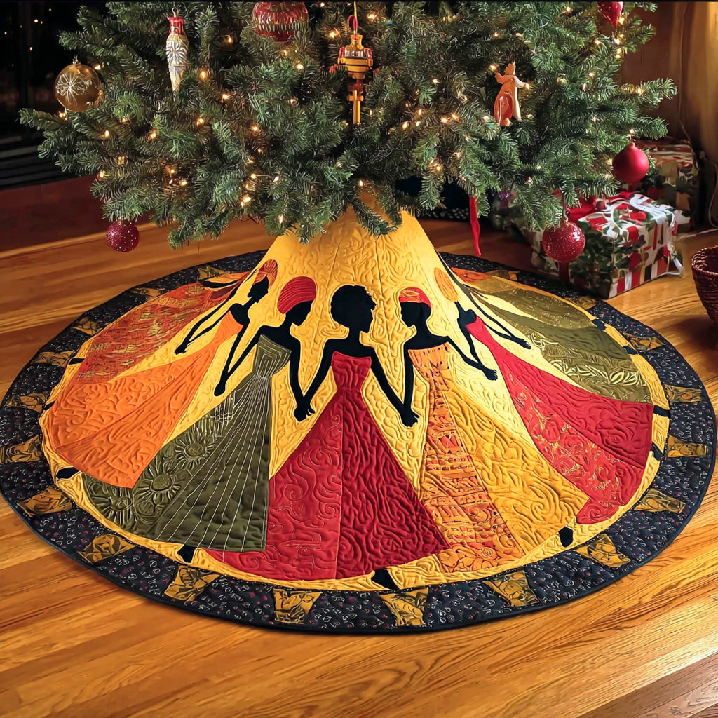 Sister Strength Christmas Quilted Tree Skirt Xmas Decorations Inside House Secret Santa Gifts