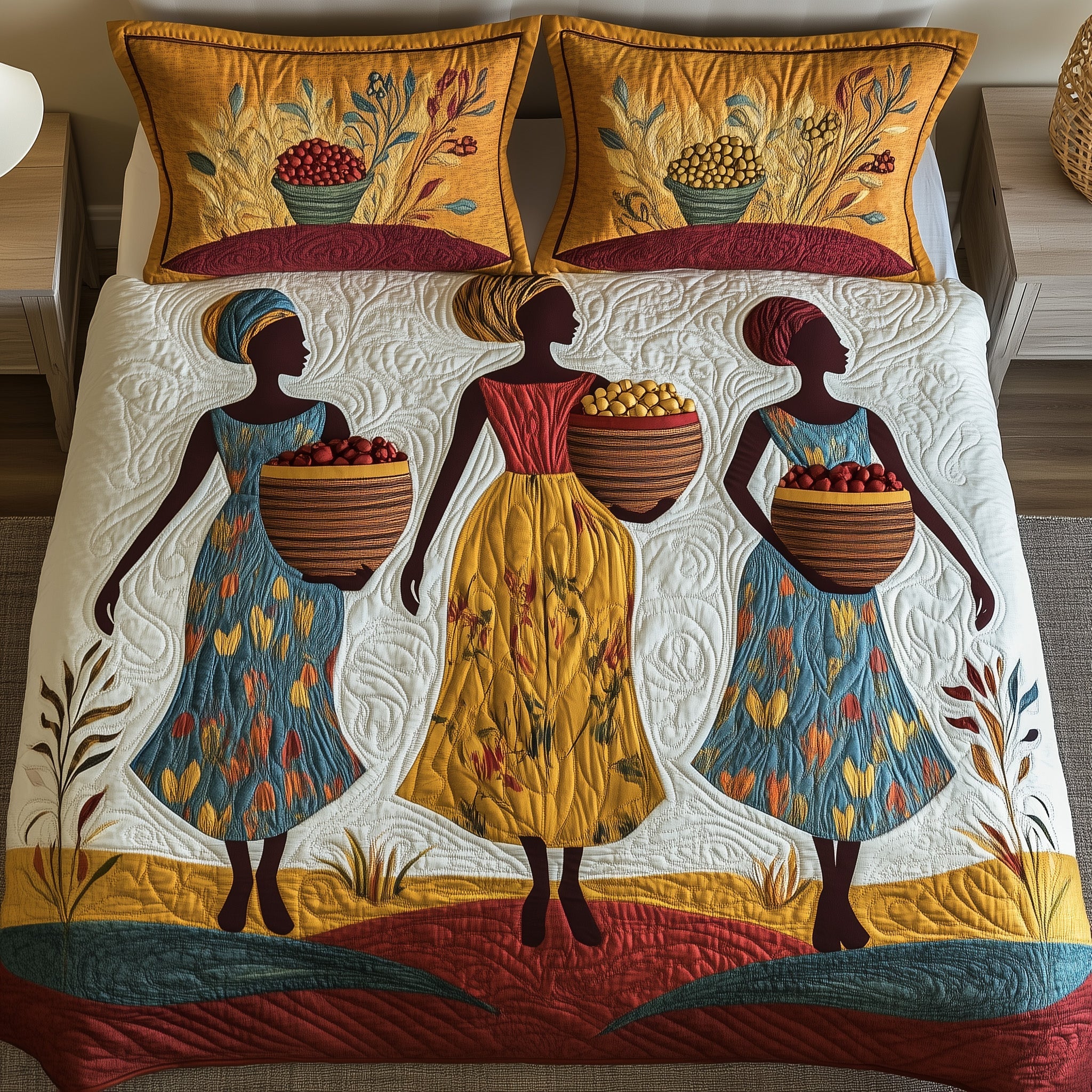 Sisters of the Savanna Quilted Bedding Set Duvet Cover Bedspread Melanin Themed Gifts