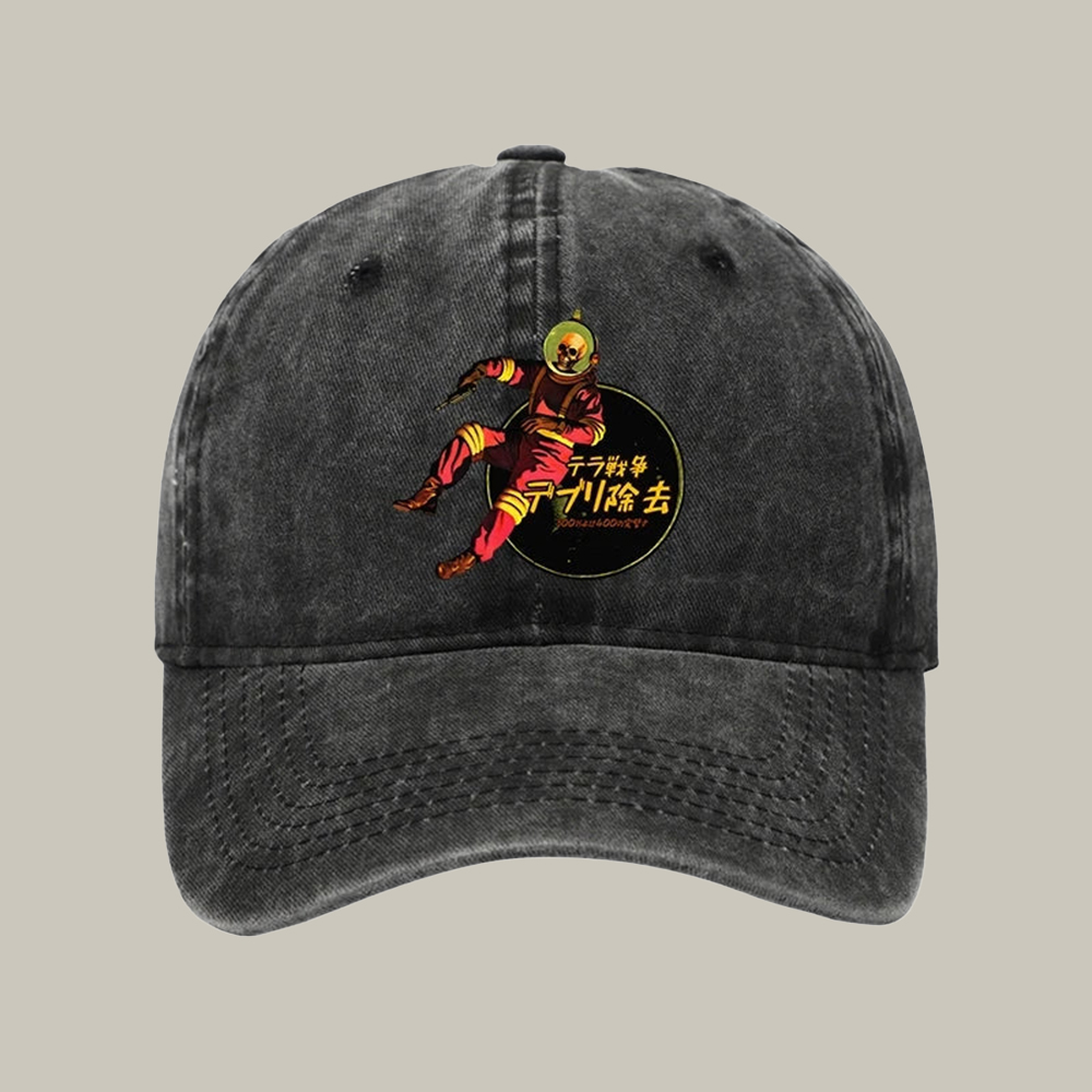 Skeleton Astronaut Washed Cap Funny Dad Hat Christmas Gifts For Friends