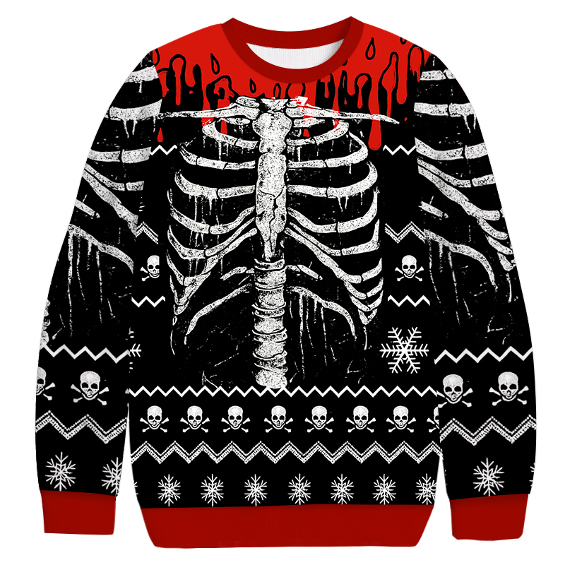 Skeleton Christmas Ugly Sweatshirt Holiday Lounge Wear Top Gift Ideas Skeleton Christmas Ugly Sweatshirt Holiday Lounge Wear Top Gift Ideas