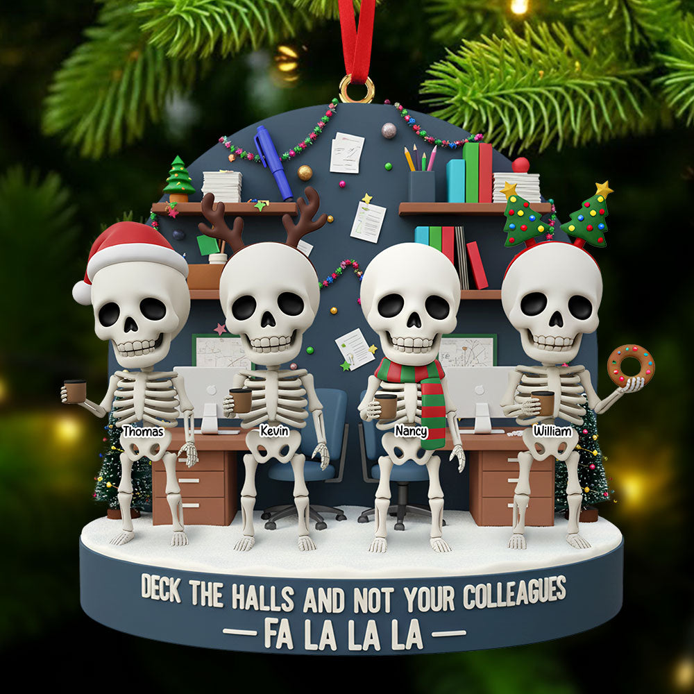 Skeleton Coworker Ornament - Personalized Gift For Coworkers Christmas Ornament - Xmas Home Decoration Gift