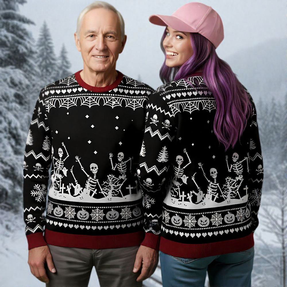 Skeleton Dancing Christmas Ugly Sweater Xmas Themed Holiday Wear Christmas Gift Ideas