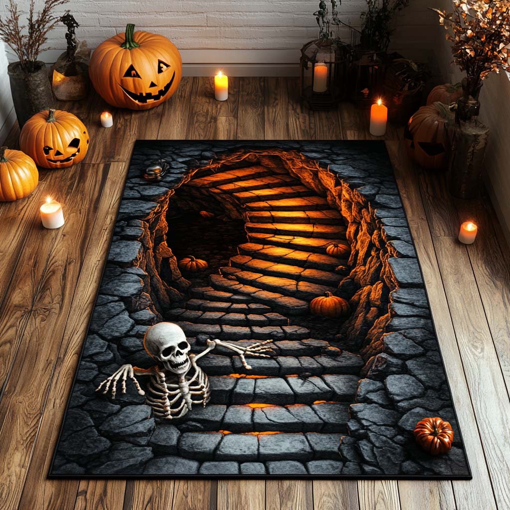 Skeleton Descent Area Rug Front Door Entryway Ideas Gift For Halloween