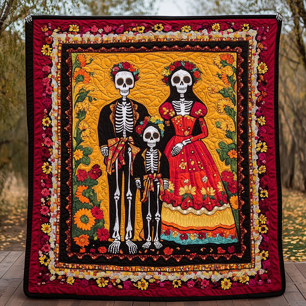 Skeleton Family Quilt Lightweight Quilt Blanket for Year-Round Comfort