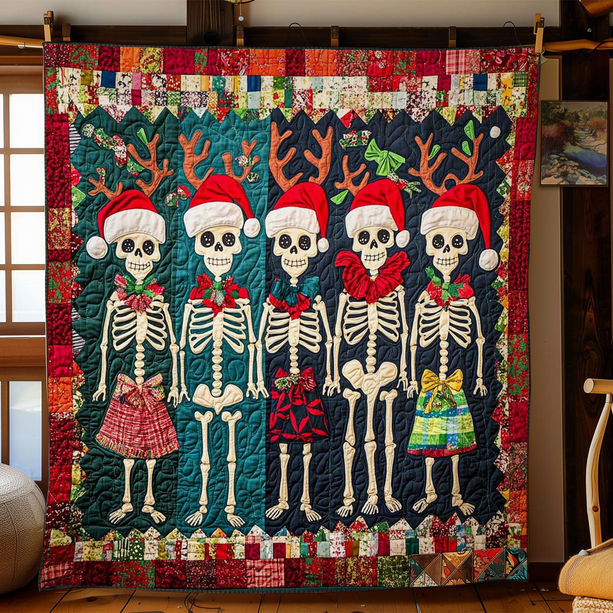 Skeleton Holiday Holiday Xmas Quilt Blanket Christmas Presents For My Husband