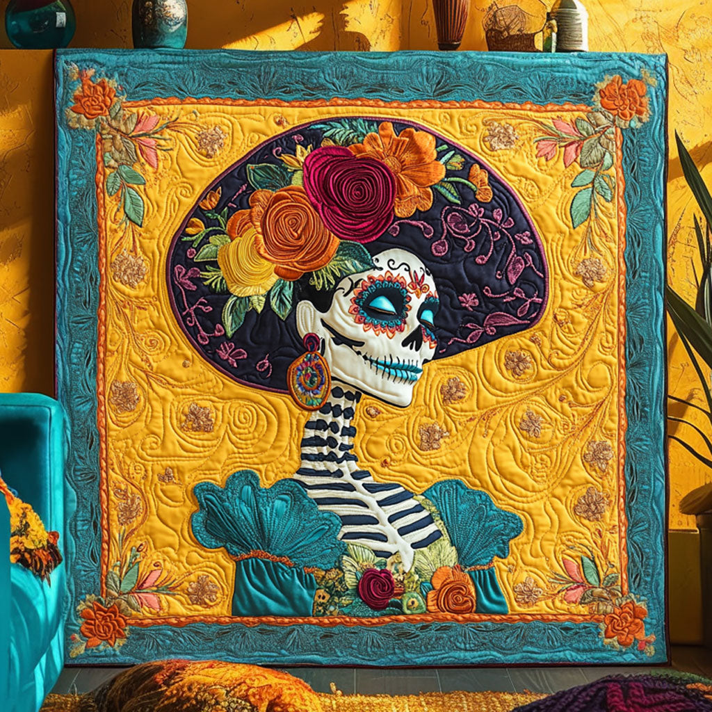 Skeleton Lady Glow Night Quilt Blanket Sofa Throws Best Xmas Gifts For Wife