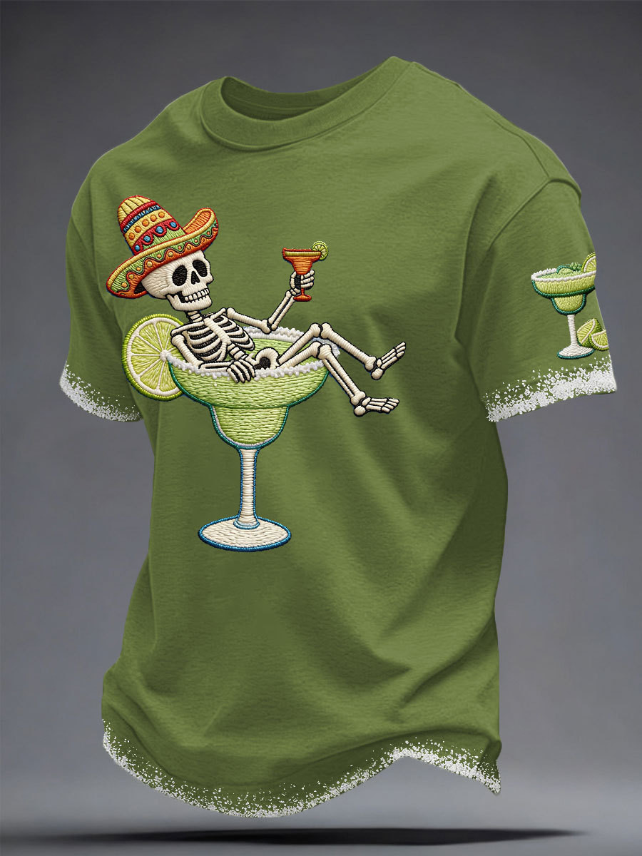 Skeleton Margarita T-Shirt Day Of The Dead Clothing Mexico Lover Gift Ideas
