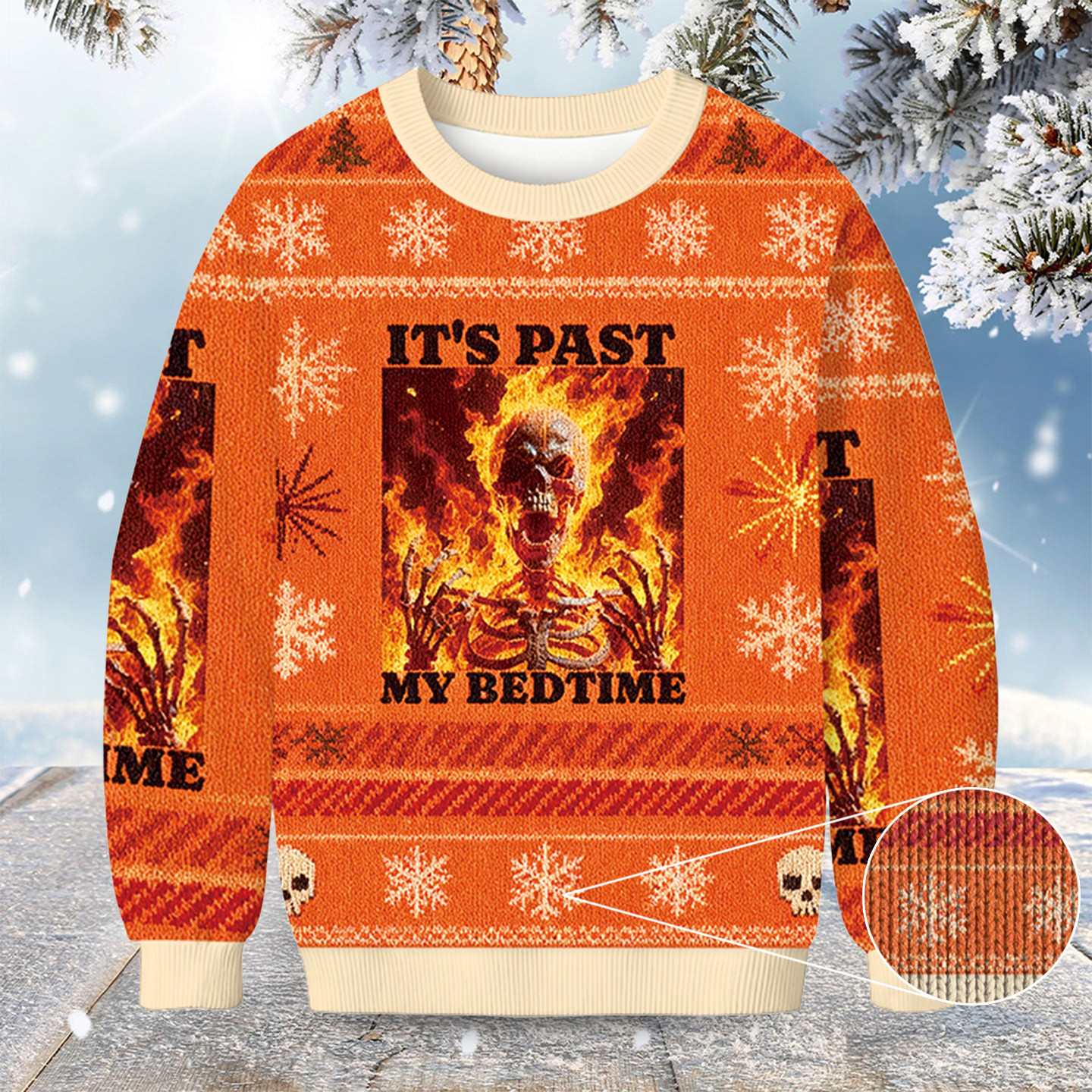 Skeleton Meme It's Past My Bedtime Christmas Ugly Sweater Winter Apparel Skeleton Lover Gifts