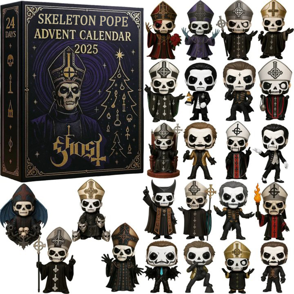 Skeleton Pope Advent Calendar 2025 24 Gifts Inside Christmas Countdown Adult Son Gift