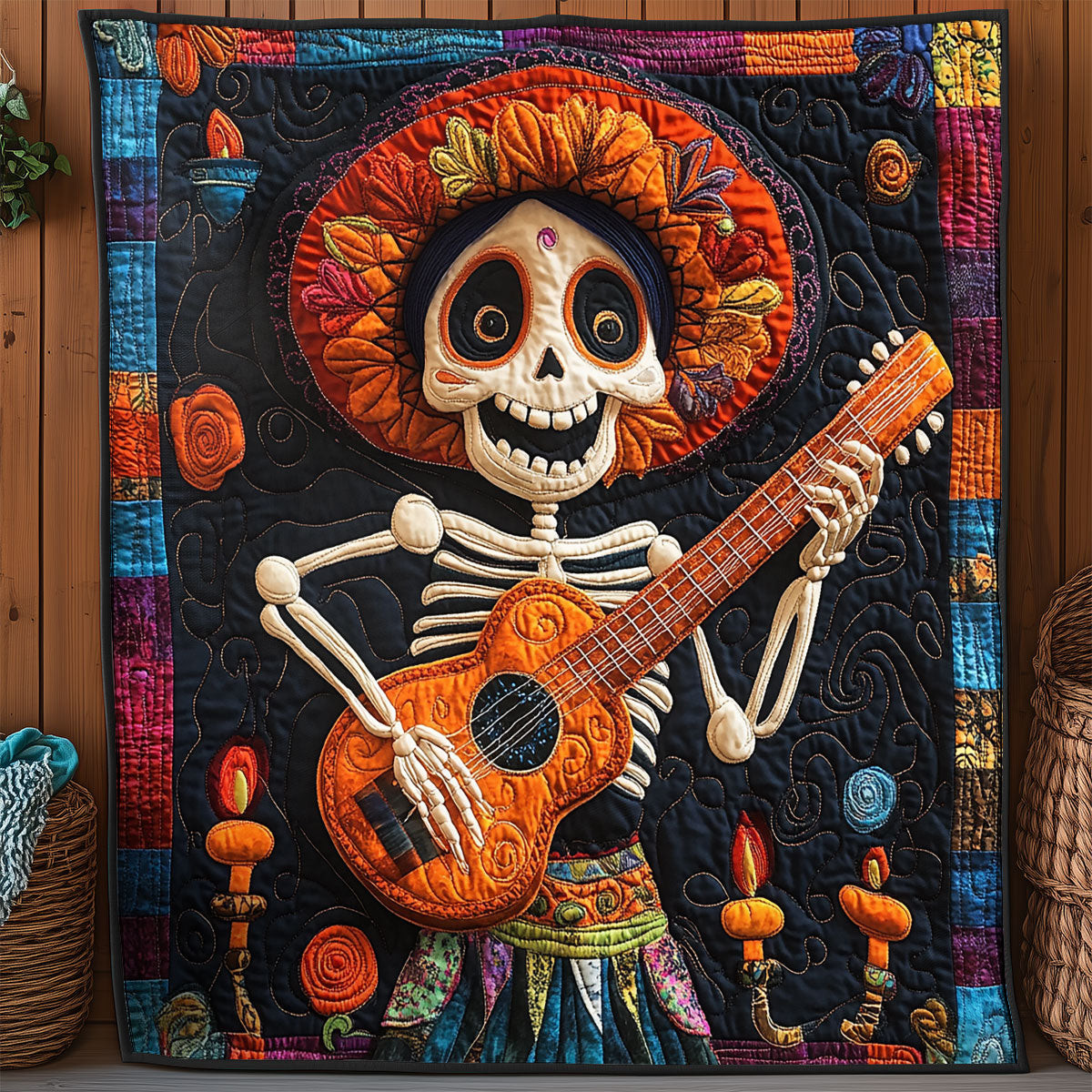 Skeleton Quilt Best Decoration Gift For Friends and Family on Halloween Day