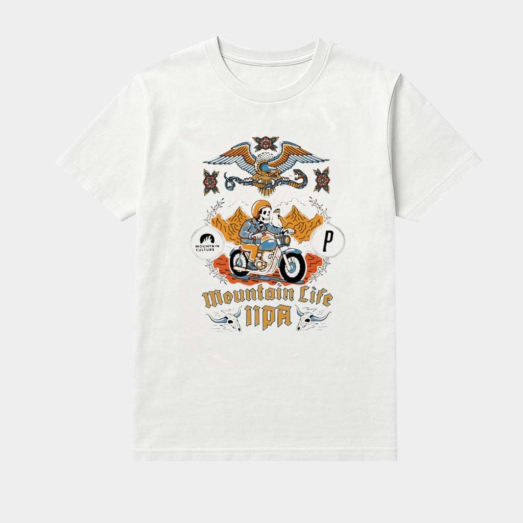 Skeleton Riding Motorbike Mountain Life IIPA Shirt Great Gifts For Brothers