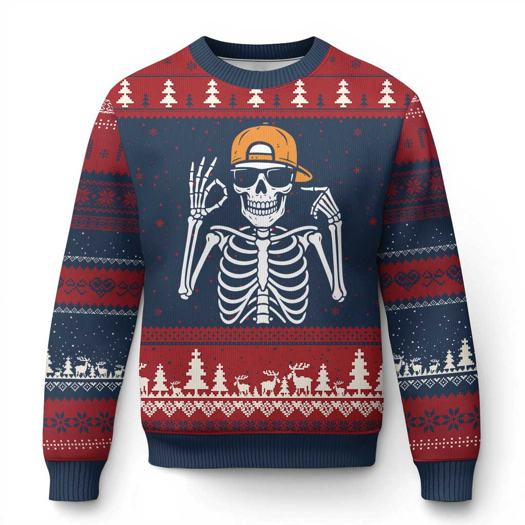 Skeleton Six Seven 67 Ugly Christmas Sweater Halloween Meme Sweater Gen Alpha Gifts