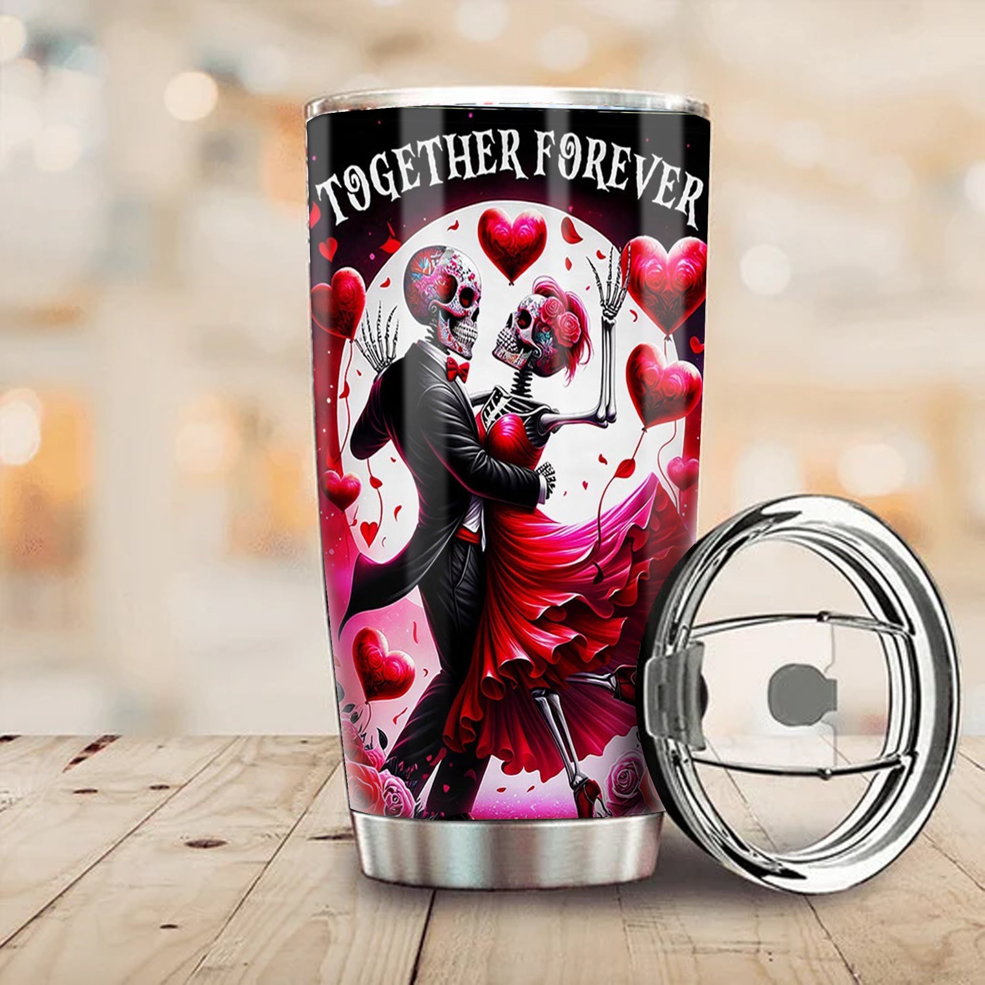Skeleton Together Forever Valentine Tumbler Happy Valentines Day Coffee Tumbler Cup Skeleton Together Forever Valentine Tumbler Happy Valentines Day Coffee Tumbler Cup