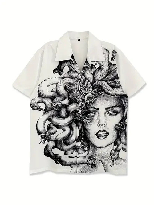Sketch Medusa Hawaiian Shirt Mythology Shirt Best Gifts For Medusa Lovers