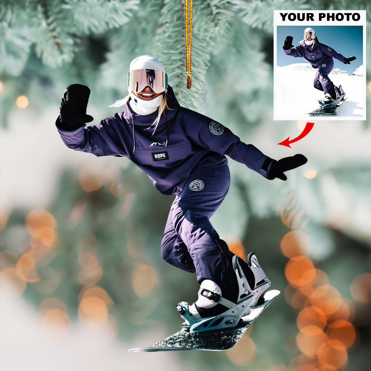 Ski Season Spirit Personalized Mica Ornament Gift For Skiing Lovers Family Members