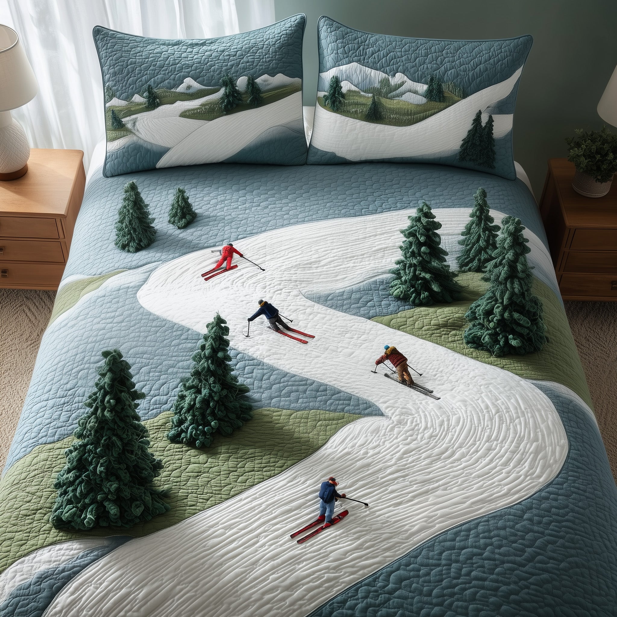 Ski Slope Quilted Bedding Set All-Season