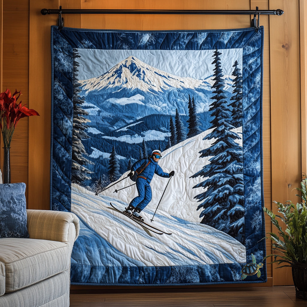 Skiing Holiday Xmas Quilt Blanket Christmas Presents For Skiing Lovers