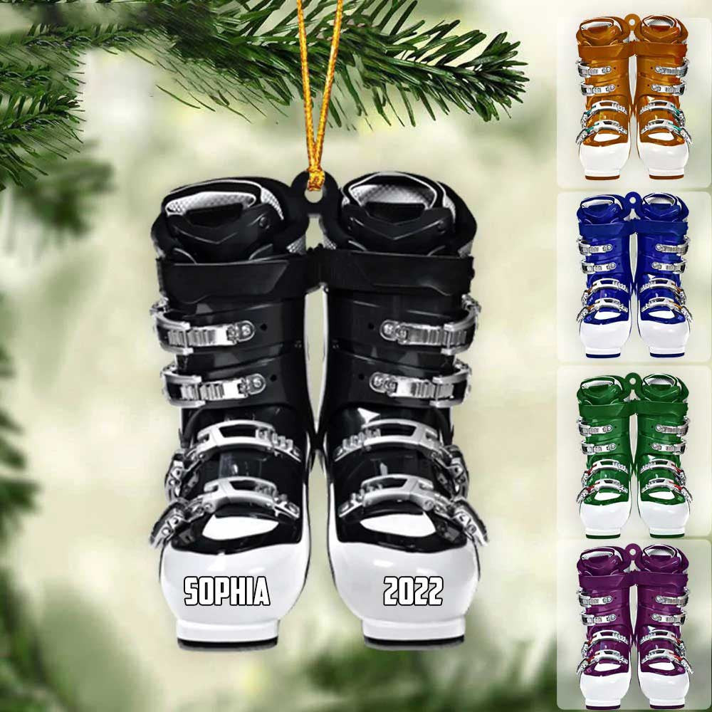 Skiing Roller Skate Personalized Christmas Ornament Custom Name Acrylic Ornament for Snowboarding Player