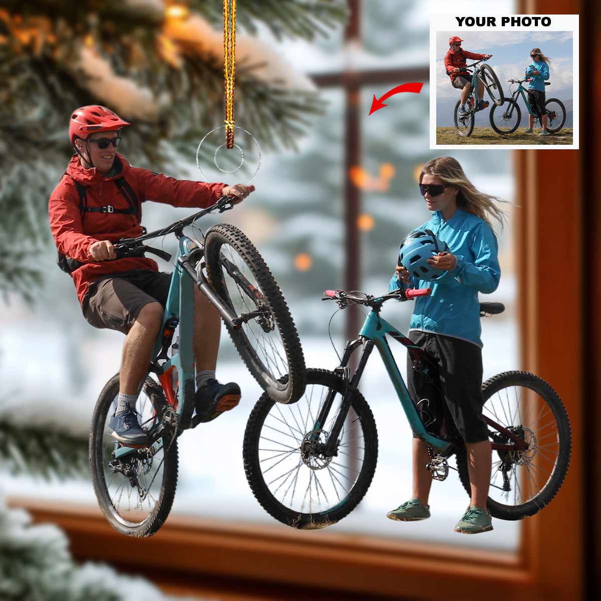 Skillful Ride Personalized Photo Mica Ornament Gift For Couple Family Family Members
