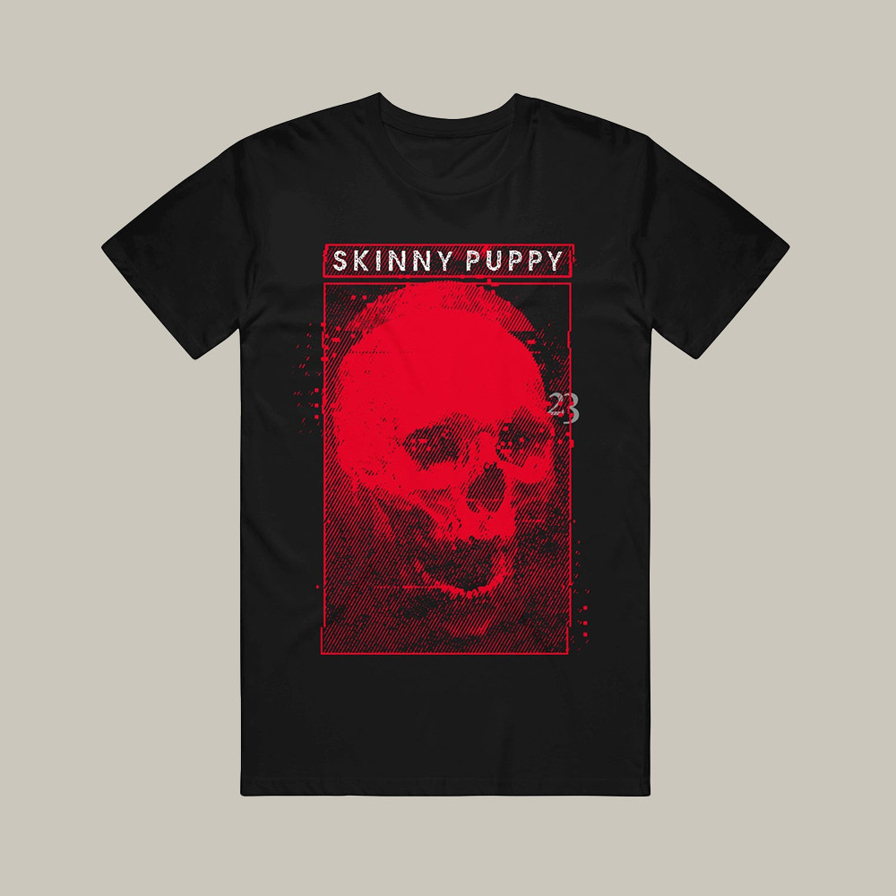 Skinny Puppy Merch Pneuma-Tour T-Shirt Red Skull Pattern Skky Puppy Clothes Gift Ideas For Him