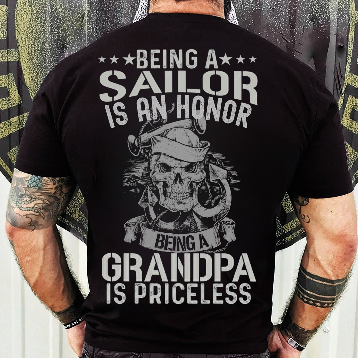 Skull Anchor And Rope Veteran Shirt Being A Sailor Is An Honor Proud Sailor Grandpa Tee Gifts