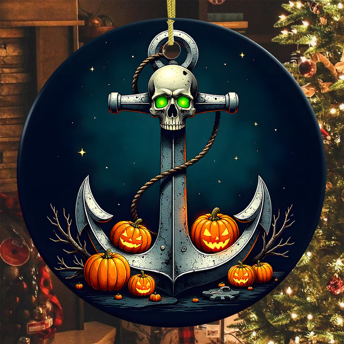 Skull Anchor Halloween Ornament Pumpkin Aesthetic Scary Season Gifts For Skull Lovers