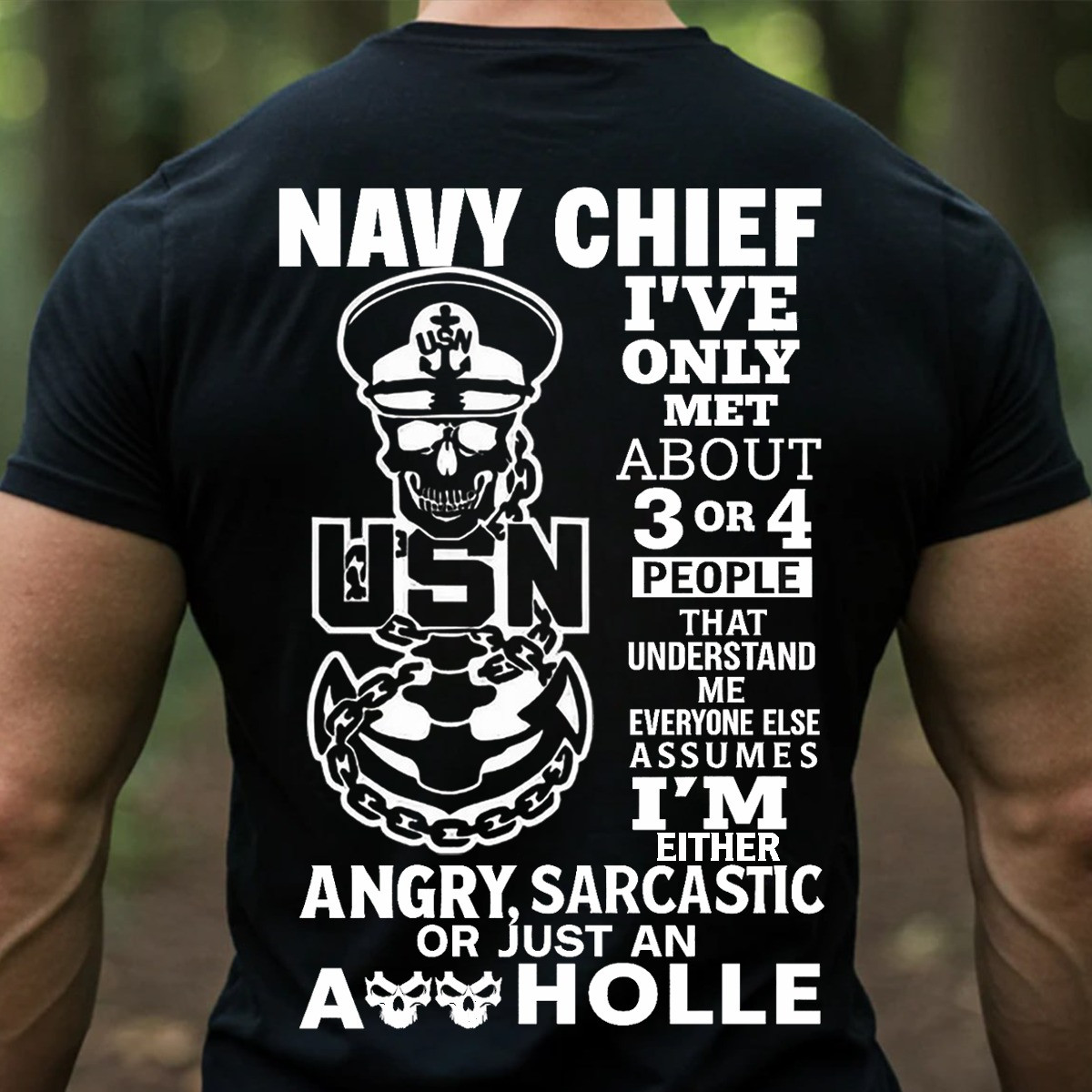 Skull Anchor Navy Chief T-Shirt Funny Quote Military Veteran Shirt Patriotic Gifts For Dad