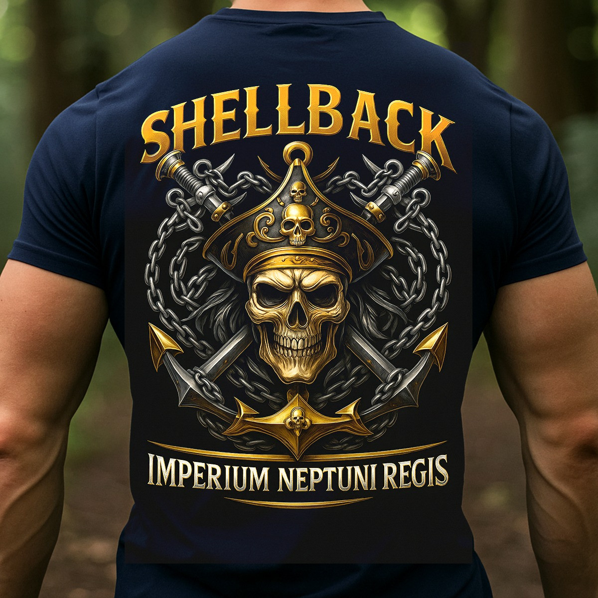 Skull Anchor Shellback Navy Veteran T-Shirt Imperium Neptuni Regis Proud Military Tee Gifts