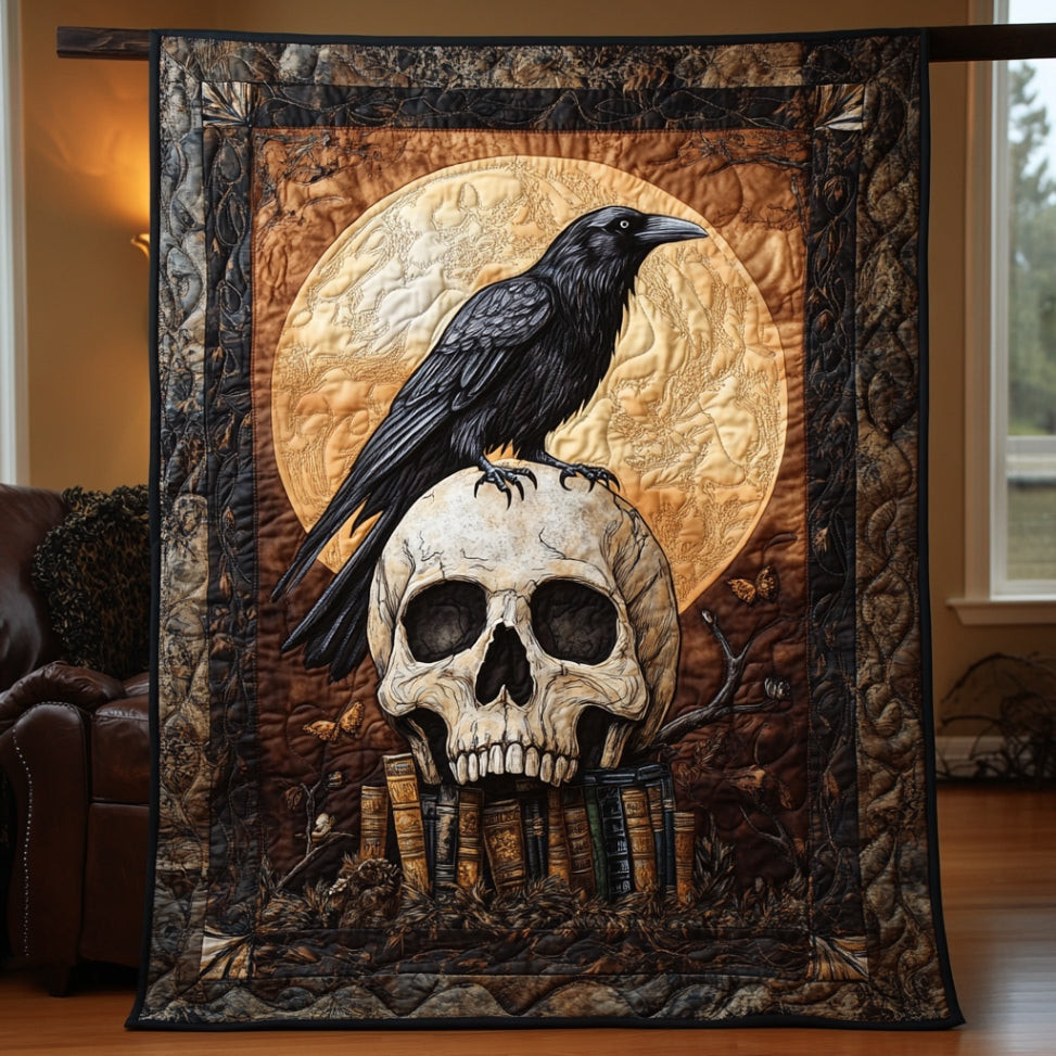 Skull And Raven Quilt Gifts For Lovers and Family and Friends on Halloween Day
