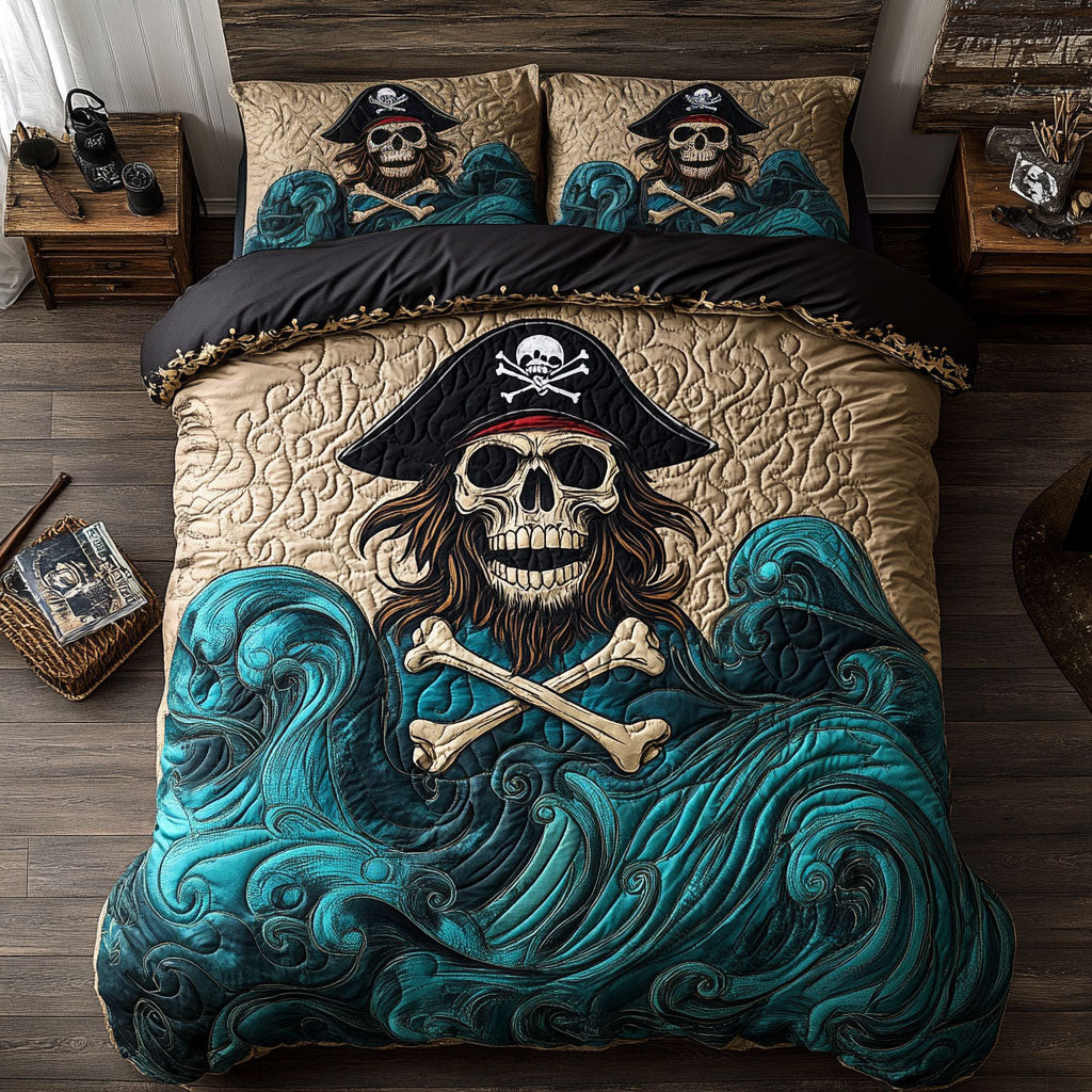Skull And Storm Bedding Set Gift For Lovers and Family and Friends on Halloween Day