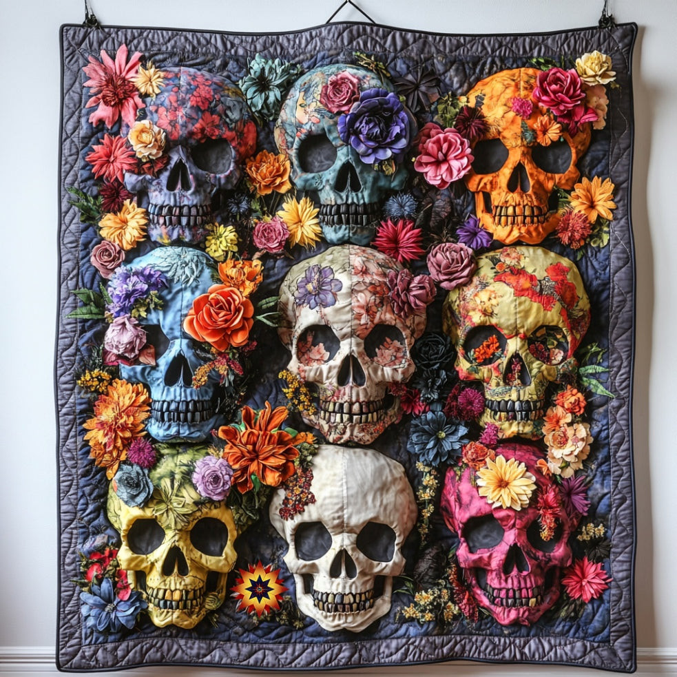 Skull Array Quilt Gift Decoration For Lovers and Family and Friends on Halloween Day
