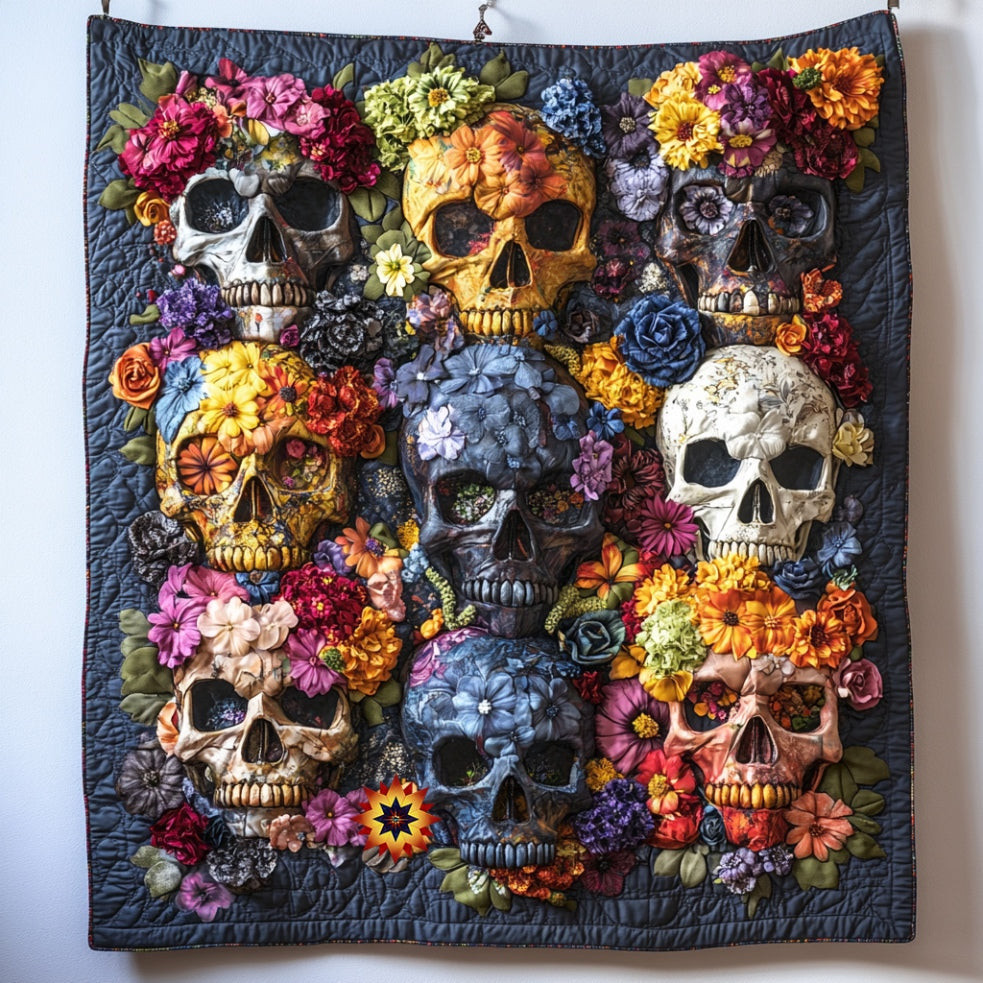 Skull Array Quilt Perfect Gift For Lovers and Family and Friends on Halloween Day