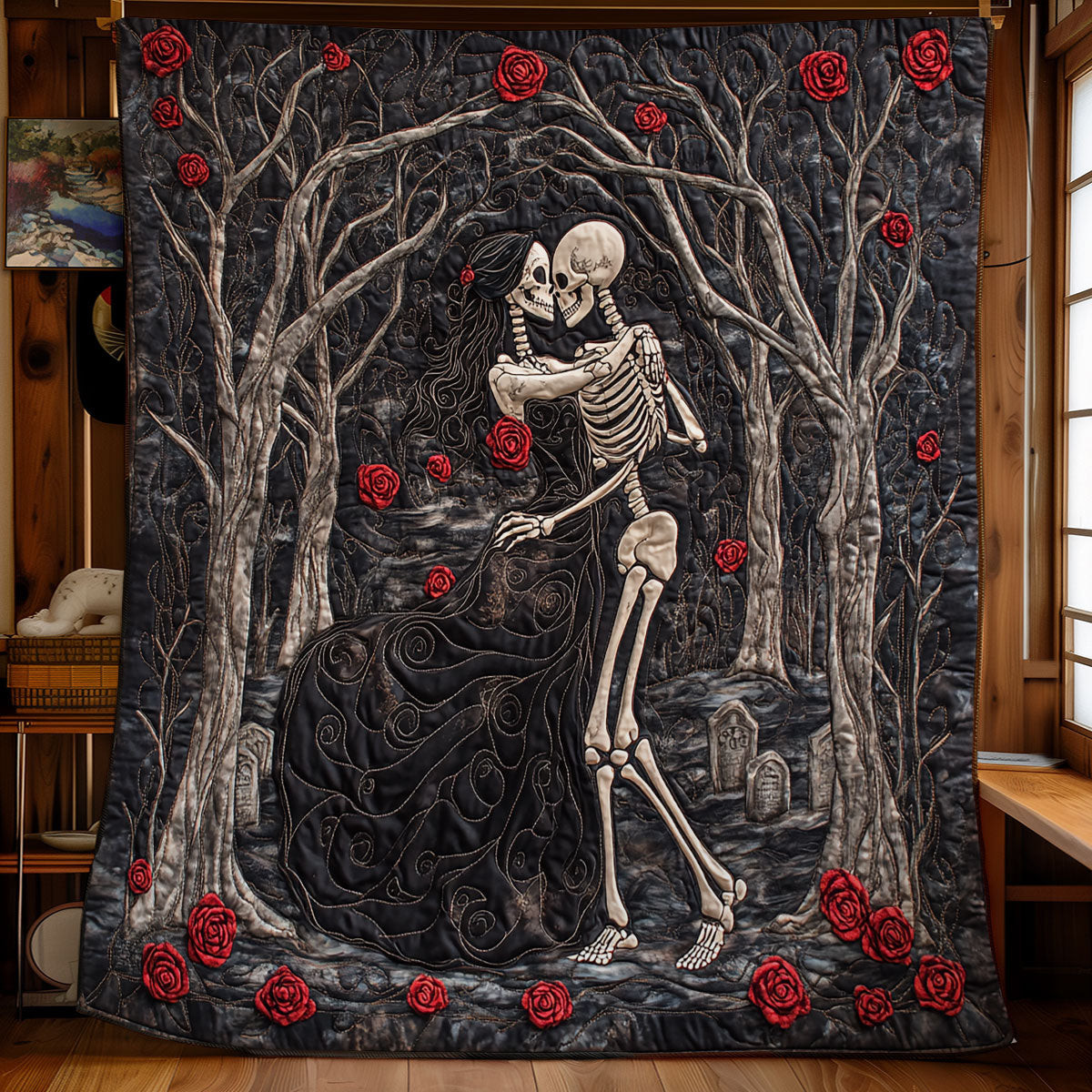 Skull Be My Forever Quilt Gifts For Lovers and Wife and Husbands on Halloween Day