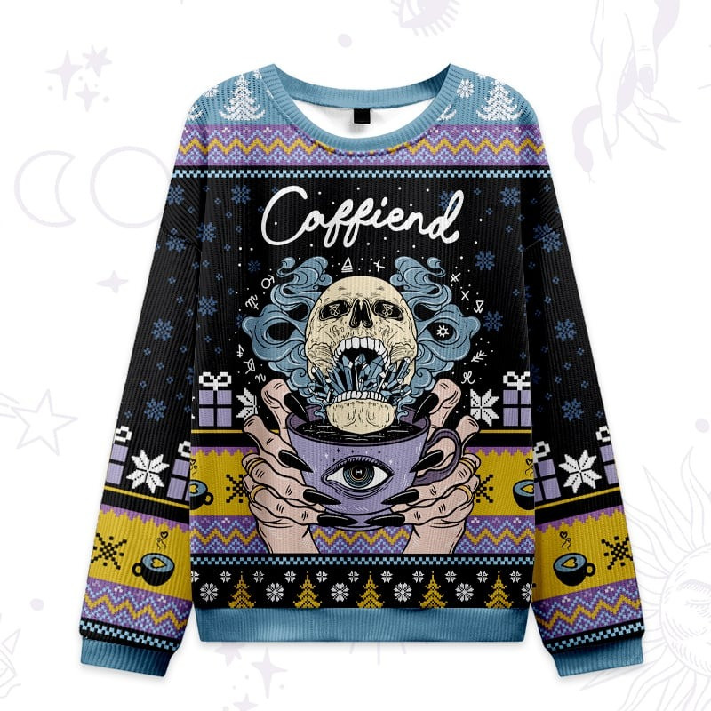 Skull Caffiend Ugly Christmas Sweater Mysterious Xmas Holiday Clothing Gifts For Friends