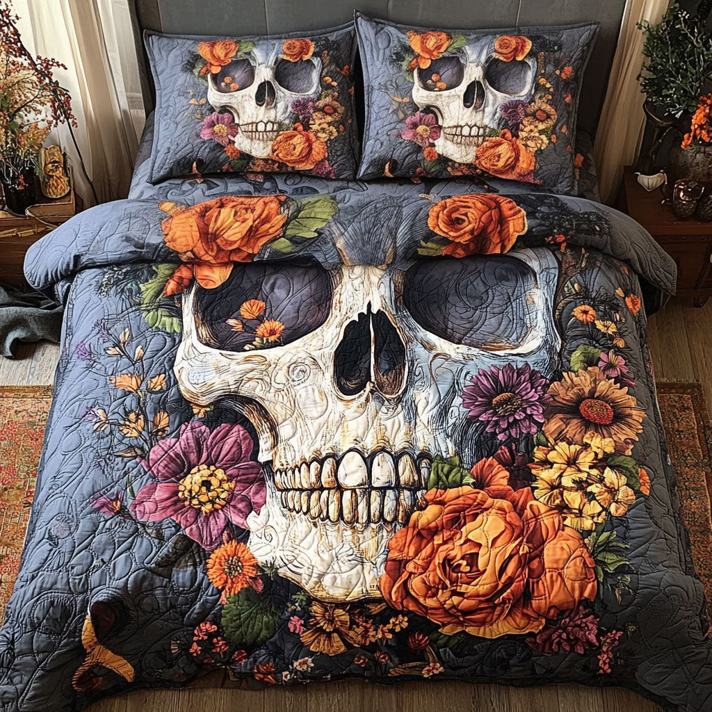 Skull Circle Of Life Bedding Set Decor Gift For Lovers and Friends and Family Halloween Day