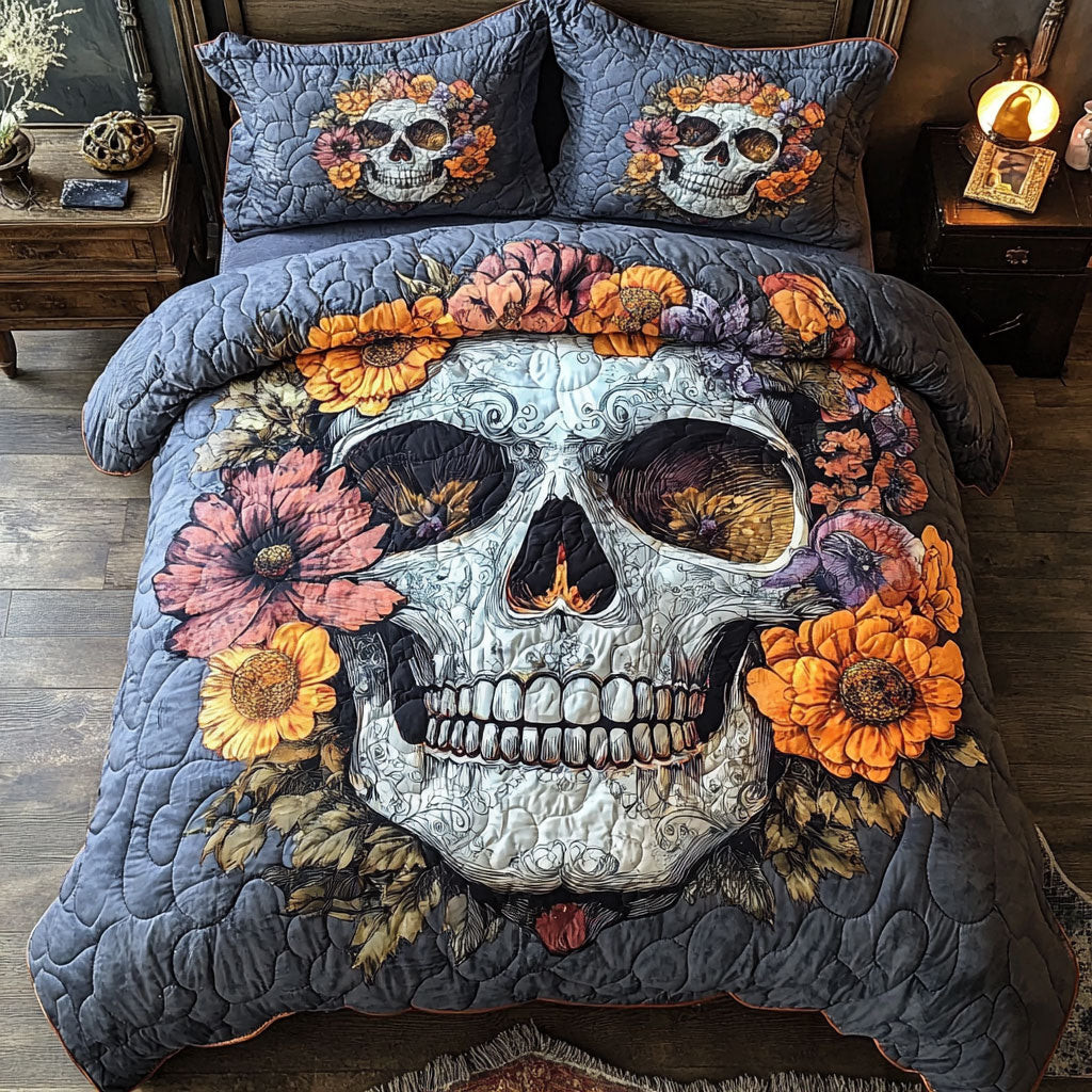Skull Circle Of Life Bedding Set Memorable Gift For Lovers and Friends and Family Halloween Day